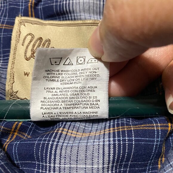 Wrangler Pearl Snap Shirt Men’s 3XL Blue Plaid Short Sleeve Cowboy Rodeo Western - Picture 4 of 7